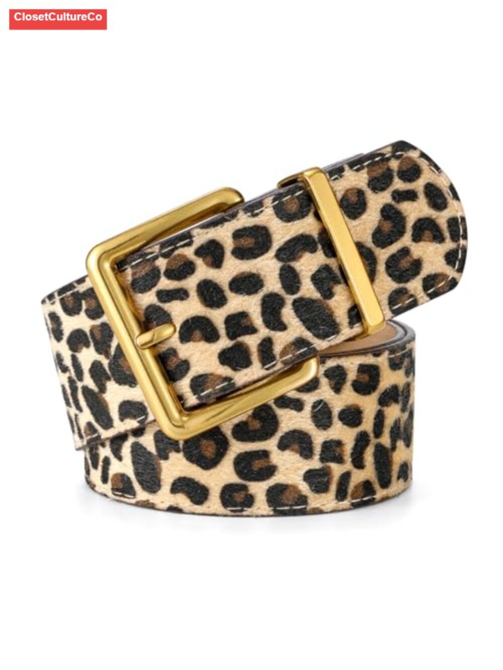 Women Wide Suede Leather Belt Big Gold Buckle Chunky Dress Belt